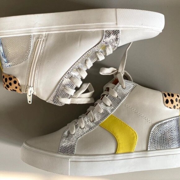 Dolce Vita Shoes - DV Dolce Vita Women's Alvira Lace-Up High-Top Sneakers White Leopard Size 6